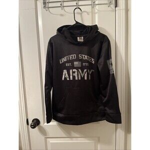 U.S. Army Youth Boys Graphic Print Hoodie Sweatshirt Activewear Size XL Black